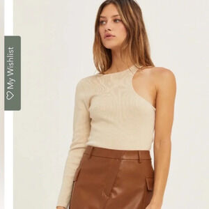 Crescent one shoulder sweater top
